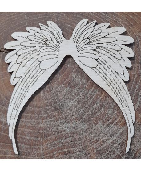 Drewniane  skrzydła skrzydełka do anioła z makramy ze sznurka do ramki