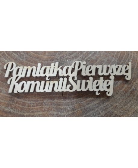 Drewniany napis Pamiątka Pierwszej Komunii Świętej ramki anioła 4 cm decoupage aniołka