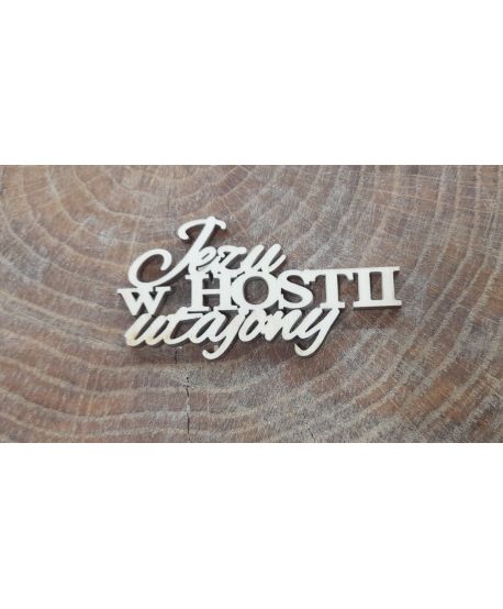 Drewniany napis komunijny Jezu w Hostii utajony ramki anioła 4 cm decoupage aniołka