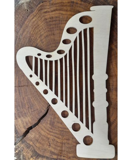 Drewniana harfa 25 cm decoupage do aniołka makrama ze sznurka półprodukt