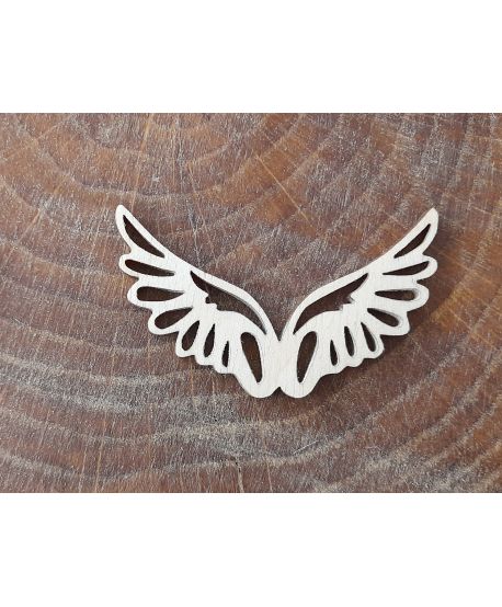Drewniane  skrzydła skrzydełka ażurowe do anioła z makramy ze sznurka do ramki mini 6 cm