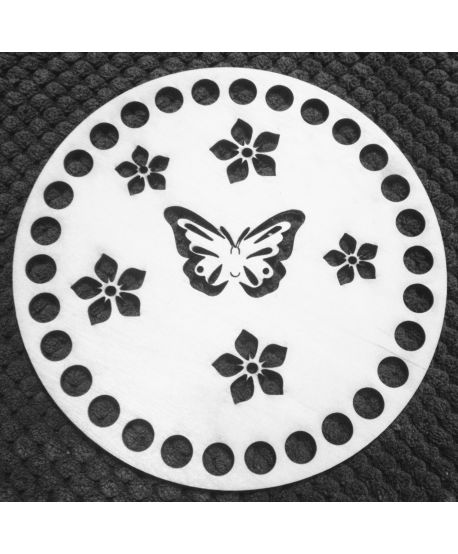 Baza wieczko okrągłe do koszyka ze sznurka motyl kwiaty 15cm rozmiary