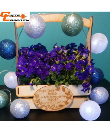 Skrzynka koszyk na kwiaty dla bliskiej osoby DZIEŃ NAUCZYCIELA Mamy Babci Urodziny