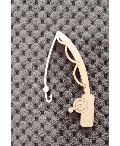 Drewniana WĘDKA  dekor mini mały 3cm Scrapki dodatki do prac makramy sznurka
