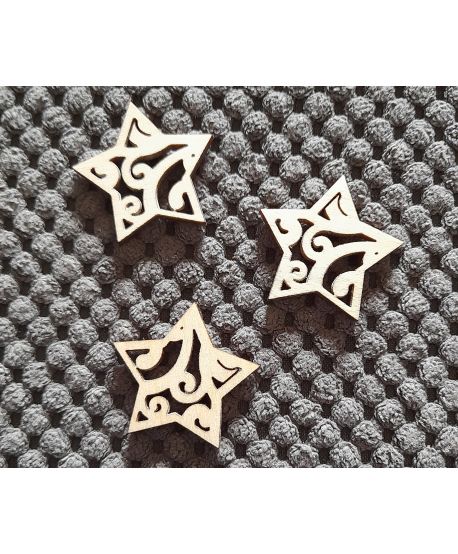 Ażurowe mini gwiazdki gwiazdeczki do rączek rąk aniołka ze sznurka makrama zestaw 25 szt 3cm