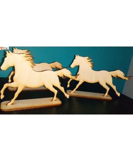 Konik koń drewniany z podstawką Koń konik drewniany ze sklejki dekoracja decoupage