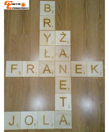 Scrabble ścienne literki litery  3D