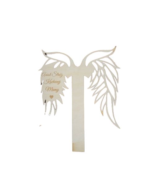 Drewniane skrzydła skrzydełka podstawce Anioł Stróż Dzień Mamy ażurowe stojak do aniołka ze sznurka makrama duży 15cm