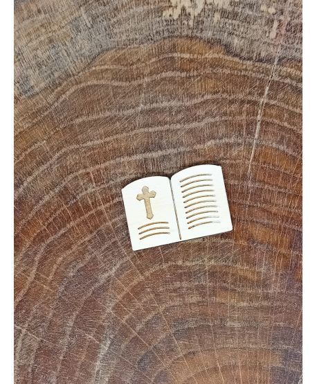 Drewniana ksiażka Biblia skrapka mini mała IHS dodatek do makramy małe do rączek aniołka komunijne dekory dekor
