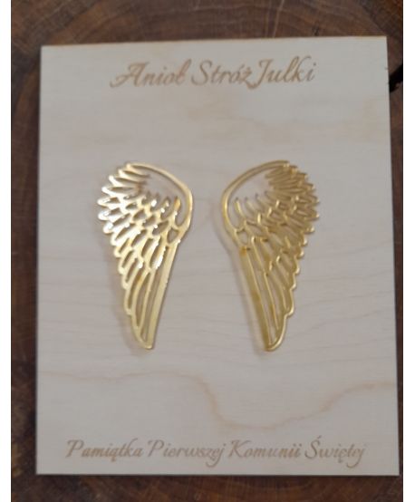 Tabliczka baza ramka do aniołka ze skrzydełkami makrama Pamiątka Komunii Świętej personalizowana