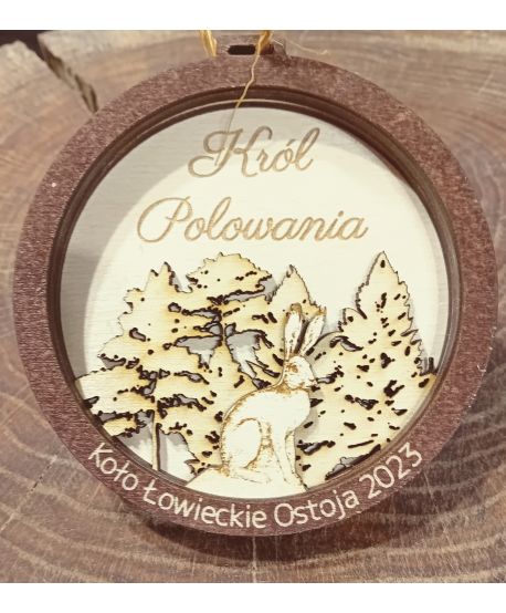 Medal drewniany łowiecki Zawody Strzeleckie Król polowania wice król pudlarzy myśliwskie dla myśliwych