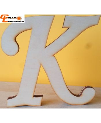 Drewniane litery inicjały do postawienia 3D ciekawy wzór 25 cm
