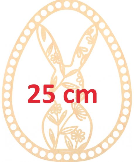 Baza do szydełkowania 25 cm wielkanocna Zając ażurowa jajko Alleluja zajączek Kwiaty jajko