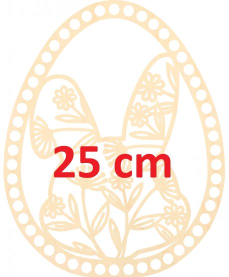 Baza do szydełkowania 25 cm wielkanocna Zając ażurowa jajko Alleluja zajączek Kwiaty jajko