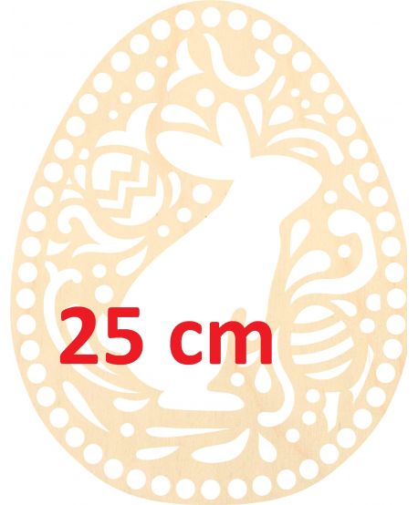 Baza do szydełkowania 25 cm wielkanocna Zając ażurowa jajko Alleluja zajączek Kwiaty jajko