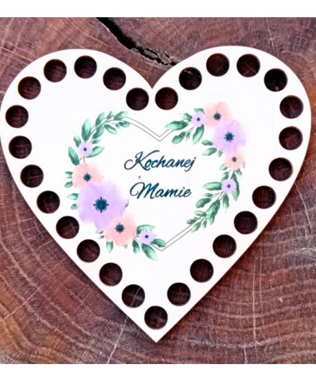 Baza serce szydełko Dzień Mamy Kochanej Mamie Tacie Rodzicom  koszyk makrama