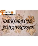 Drewniana choinka ze szklanymi bombkami dekoracja świąteczna Drewniana choinka ze szklanymi bombkami dekoracja świąteczna