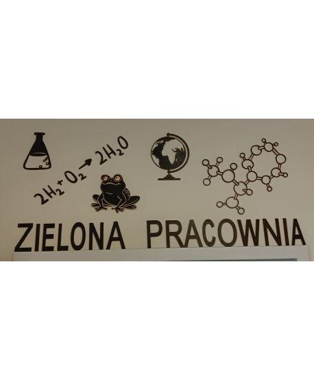 Napis do sali biologicznej chemicznej przyrodniczej  Zielona Pracownia szkoła przedszkole napis