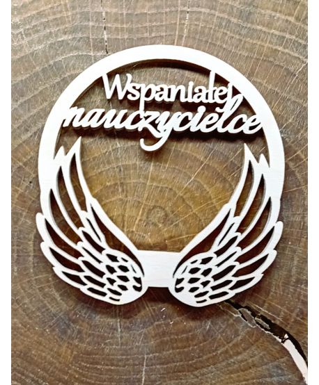 Obręcz ze skrzydełkami 10 cm Wspaniałej nauczycielce koniec roku szkolnego dzień nauczyciela Mini makram makramy ze sznurka