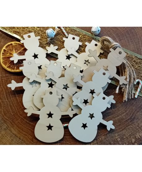 Bałwan drewniany do malowania półprodukt decoupage warsztaty rękodzielnicze święta 8 cm zestaw 10 sztuk