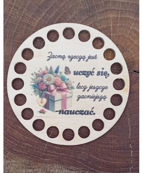 Podkładka nauczyciel kubek filiżankę baza koszyka nadruk UV cytat Zacną rzeczą jest 10cm