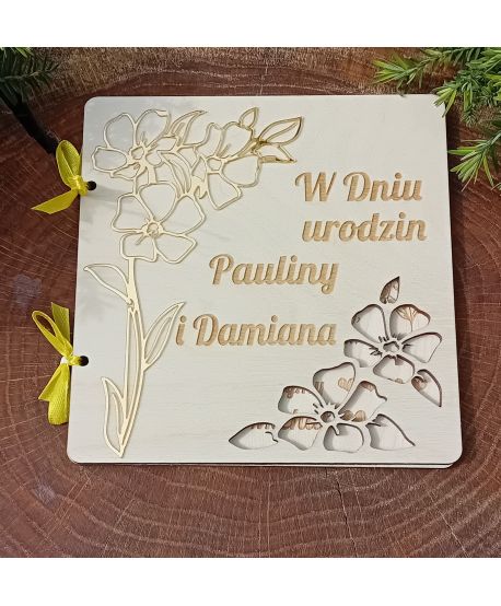 Kartka urodzinowa na urodziny 30 40 50 60 DREWNO PREZENT PERSONALIZACJA