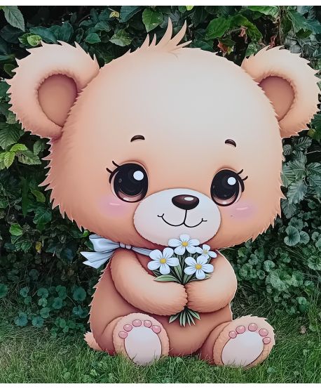 Dekoracje wielkoformatowe MIŚ misiek z kwiatami teddy bear dla dziewczynkiścianka balonowa dekoracja pokój dziecka