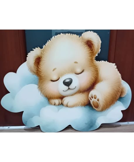 Dekoracje wielkoformatow MIŚ śpiący na chmurce na roczek chrzest urodziny ścianka  55cm