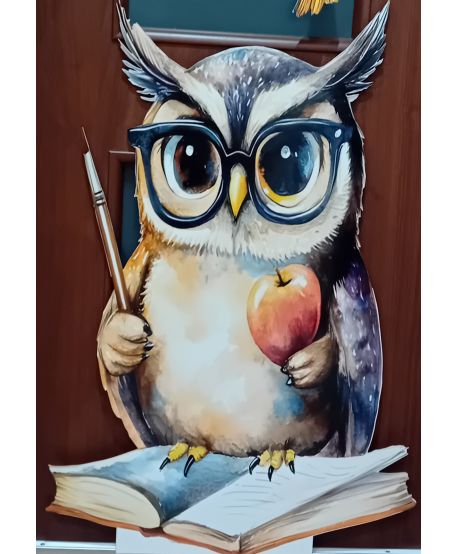 Dekoracje wielkoformatowe SOWA pasowanie na ucznia przedszkolaka ścianka  55cm