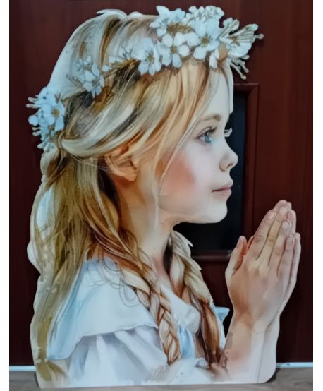 Dekoracje wielkoformatowe komunijna DZIEWCZYNKA do kościoła na ściankę balonową  90cm