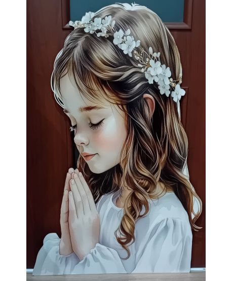 Dekoracje wielkoformatowe komunijna DZIEWCZYNKA do kościoła na ściankę balonową  90cm