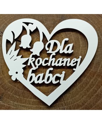 Drewniane białe  serce Dla...