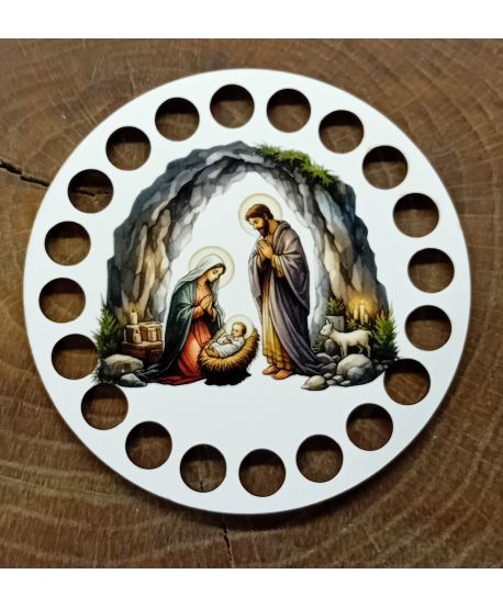 Podkładka Święta Rodzina boże narodzenie kubek filiżankę baza do koszyna kolorowa nadruk UV 10cm