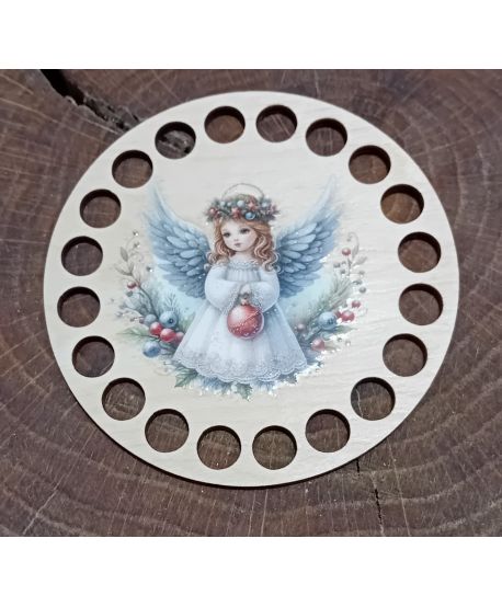 Podkładka kolorowa kubek Aniołek motyw zimowy świąteczny zawieszka Boże Narodzenie baza koszyka nadruk UV ŚWIĄTECZNA 10cm