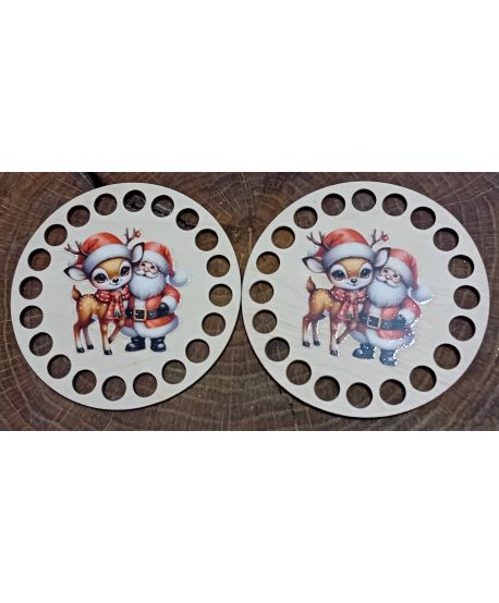 Podkładka kolorowa kubek Mikołaj motyw zimowy świąteczny zawieszka Boże Narodzenie baza koszyka nadruk UV ŚWIĄTECZNA 10cm