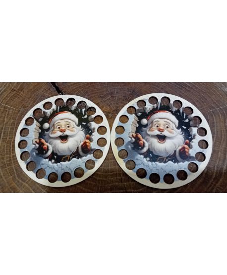 Podkładka kolorowa kubek Mikołaj motyw zimowy świąteczny zawieszka Boże Narodzenie baza koszyka nadruk UV ŚWIĄTECZNA 10cm