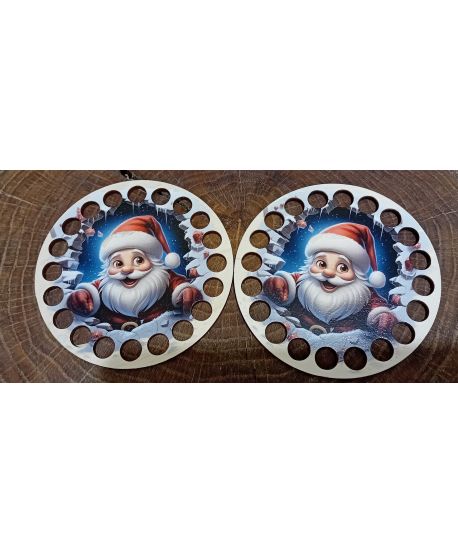 Podkładka kolorowa kubek Mikołaj motyw zimowy świąteczny zawieszka Boże Narodzenie baza koszyka nadruk UV ŚWIĄTECZNA 10cm