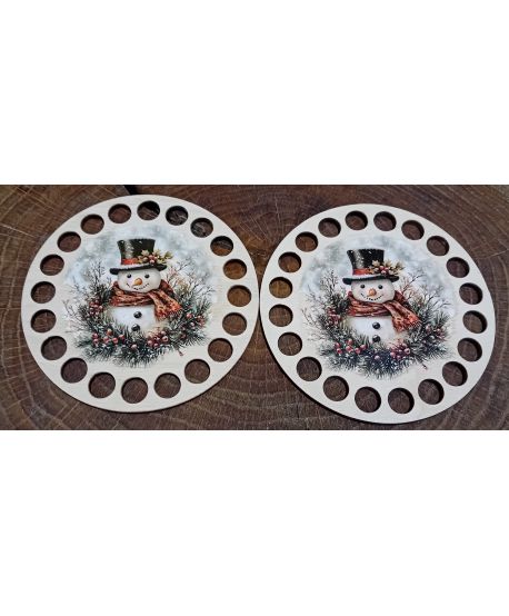 Podkładka kolorowa kubek bałwan motyw zimowy świąteczny zawieszka Boże Narodzenie baza koszyka nadruk UV ŚWIĄTECZNA 10cm