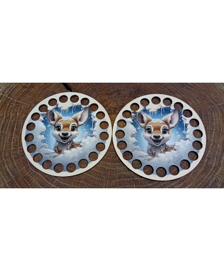 Podkładka kolorowa kubek renifer motyw zimowy świąteczny zawieszka Boże Narodzenie baza koszyka nadruk UV ŚWIĄTECZNA 10cm