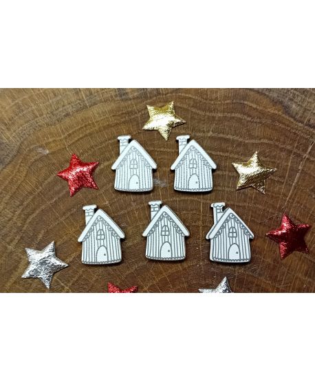 Scrapka scrapki na Boże Narodzenie z HDF 2,5cm  zestaw 5 sztuk domek do rączki rączek aniołków