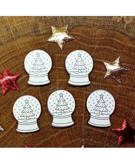 Scrapka scrapki na Boże Narodzenie z HDF 2,5cm  zestaw 5 sztuk świąteczna kula choinka do rączki rączek aniołków