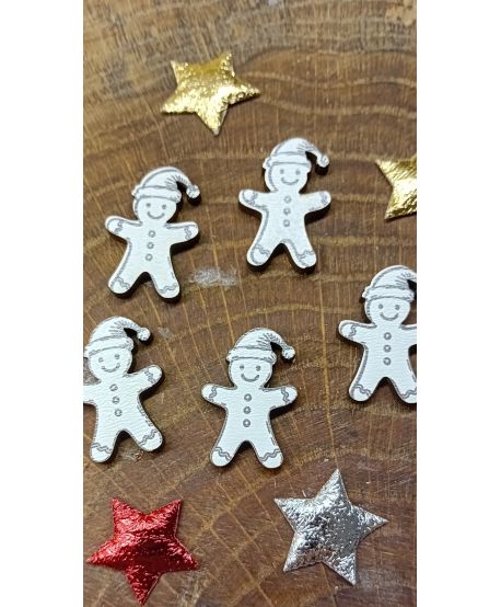 Scrapka scrapki na Boże Narodzenie z HDF 2,5cm  zestaw 5 sztuk świąteczny ciastek Mikołajek do rączki rączek aniołków