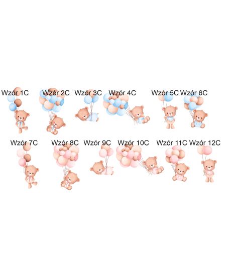 Dekoracje dekoracja wielkoformatowe Miś z balonami cukierkowy różowy na ściankę balonową 90cm Roczek Urodziny