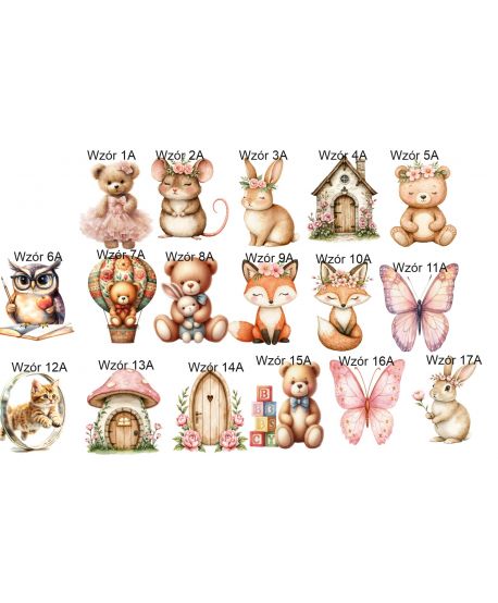 Dekoracje dekoracja wielkoformatowe leśne lisek miś motylek grzybek na ściankę balonową 90cm Roczek Urodziny