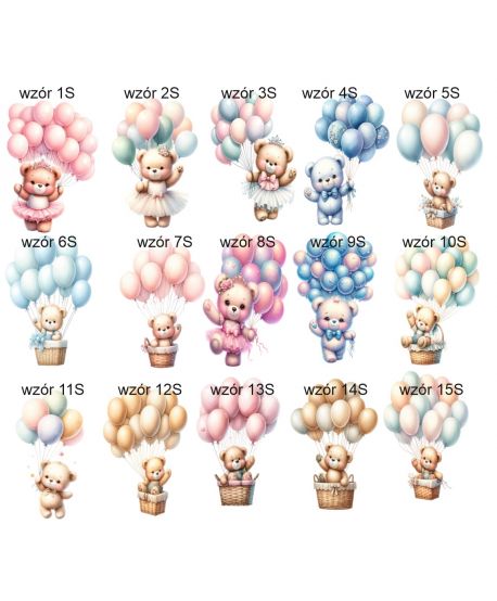 Dekoracje dekoracja wielkoformatowe miś z balonami dla dziewczynki chłopca balony  na ściankę balonową 90cm Roczek Urodziny