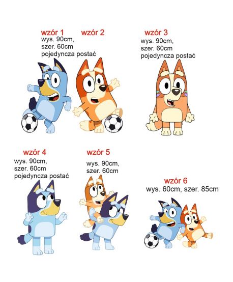 Dekoracje dekoracja wielkoformatowe BLUEY BINGO anime na ściankę balonową 90cm Roczek Urodziny