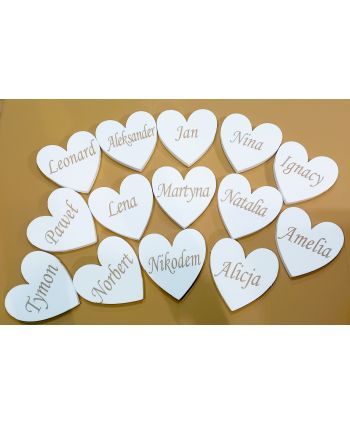 Serca z imieniem dziecka...