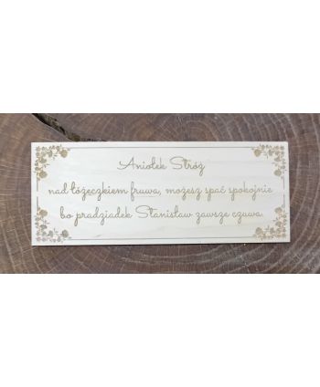 Drewniana tabliczka cytat...