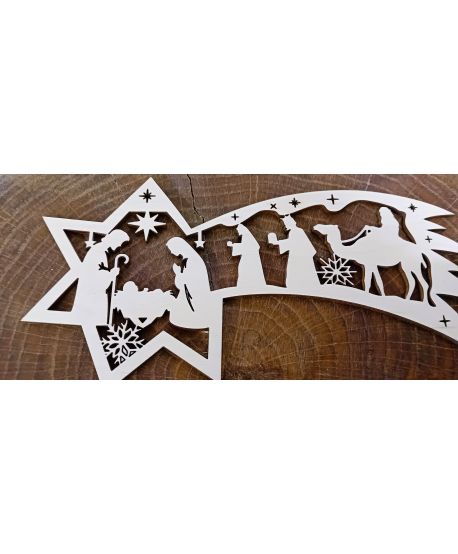 Gwiazda betlejemska do wianka Boże Narodzenie Dekoracja drewniana duża 30