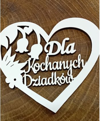 Drewniane białe  serce Dla...